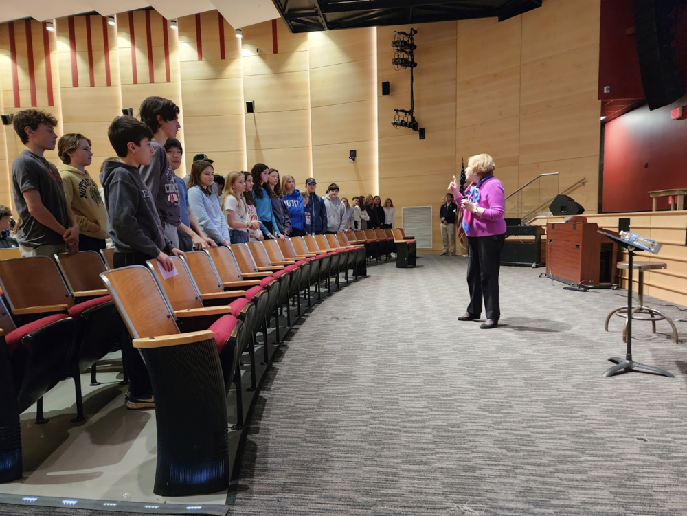 Holocaust Survivor Agnes Vertes Shares Her Survival Story at Saxe Middle School