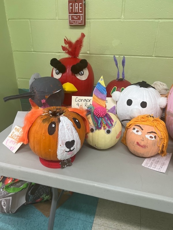Assortment of book character pumpkins